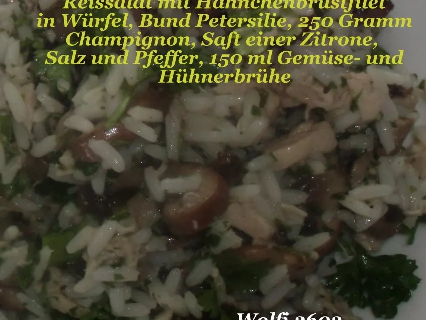 Reis-Geflügel-Salat mit Champignon - Rezept - Bild Nr. 2