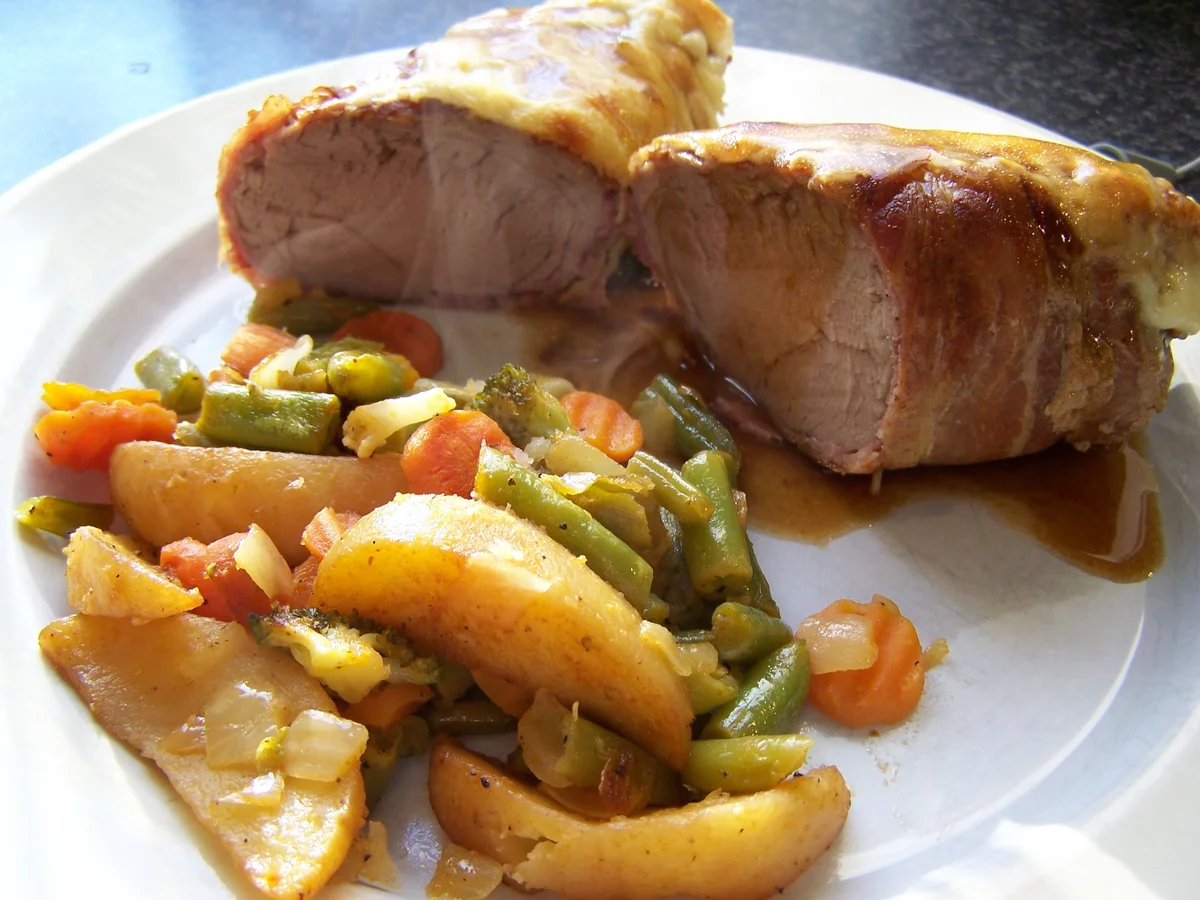 Varkenhaas met Spek en Kaas - Rezept