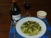 Tagliatelle mit Spargeln an Bärlauchpesto - Rezept