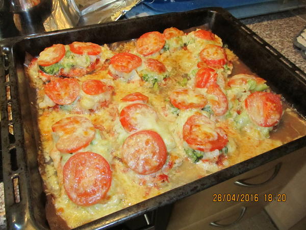 Schnitzelpizza - einfach - 273 kcal/100g