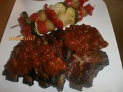 Sparerips mit Gemüsespießen - Rezept