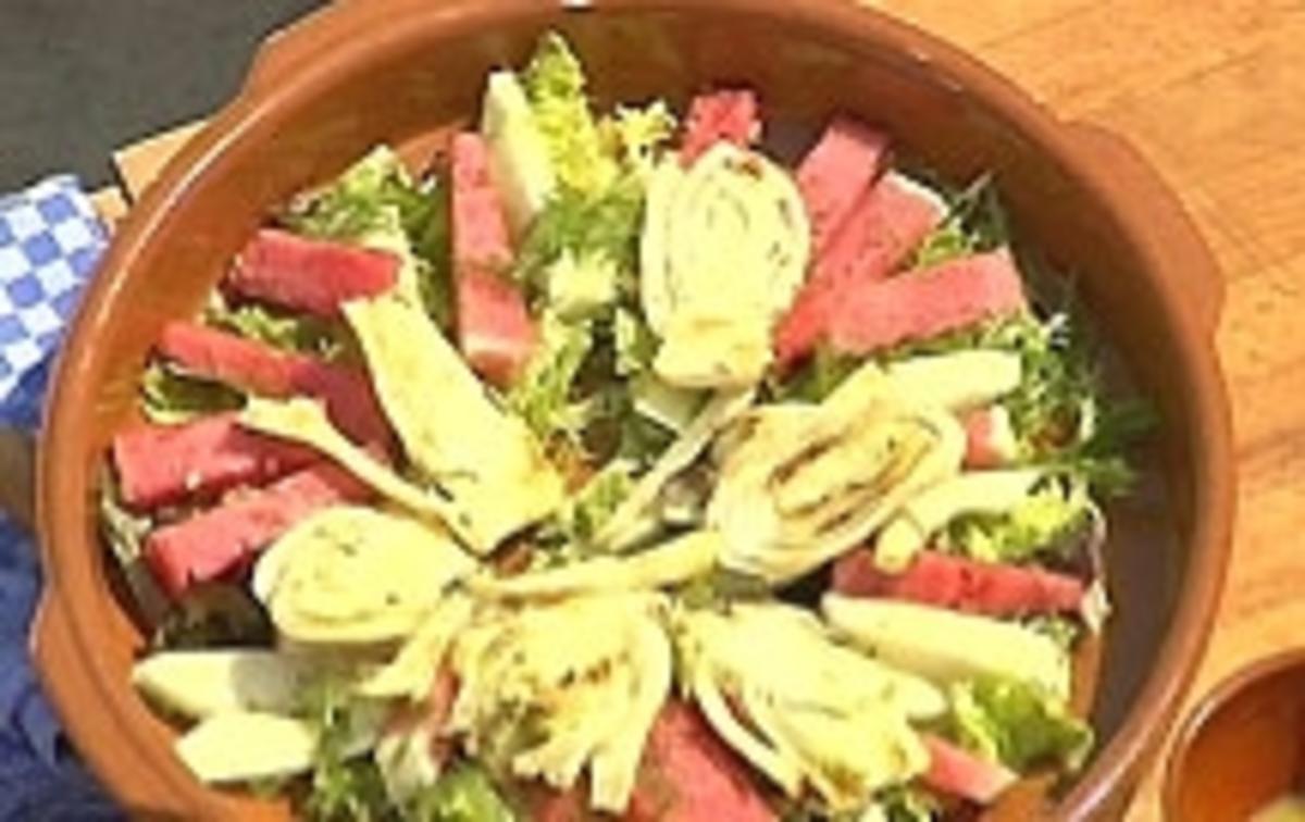 Bilder für Gegrillter Fenchel-Melonensalat mit Parmaschinken - Rezept