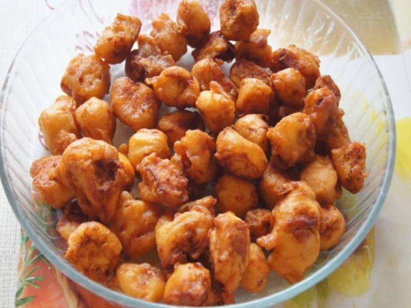 Hähnchenbrustfiletwürfel im Bierteig mit Chinesischen Nudeln und Gemüse - Rezept - Bild Nr. 3