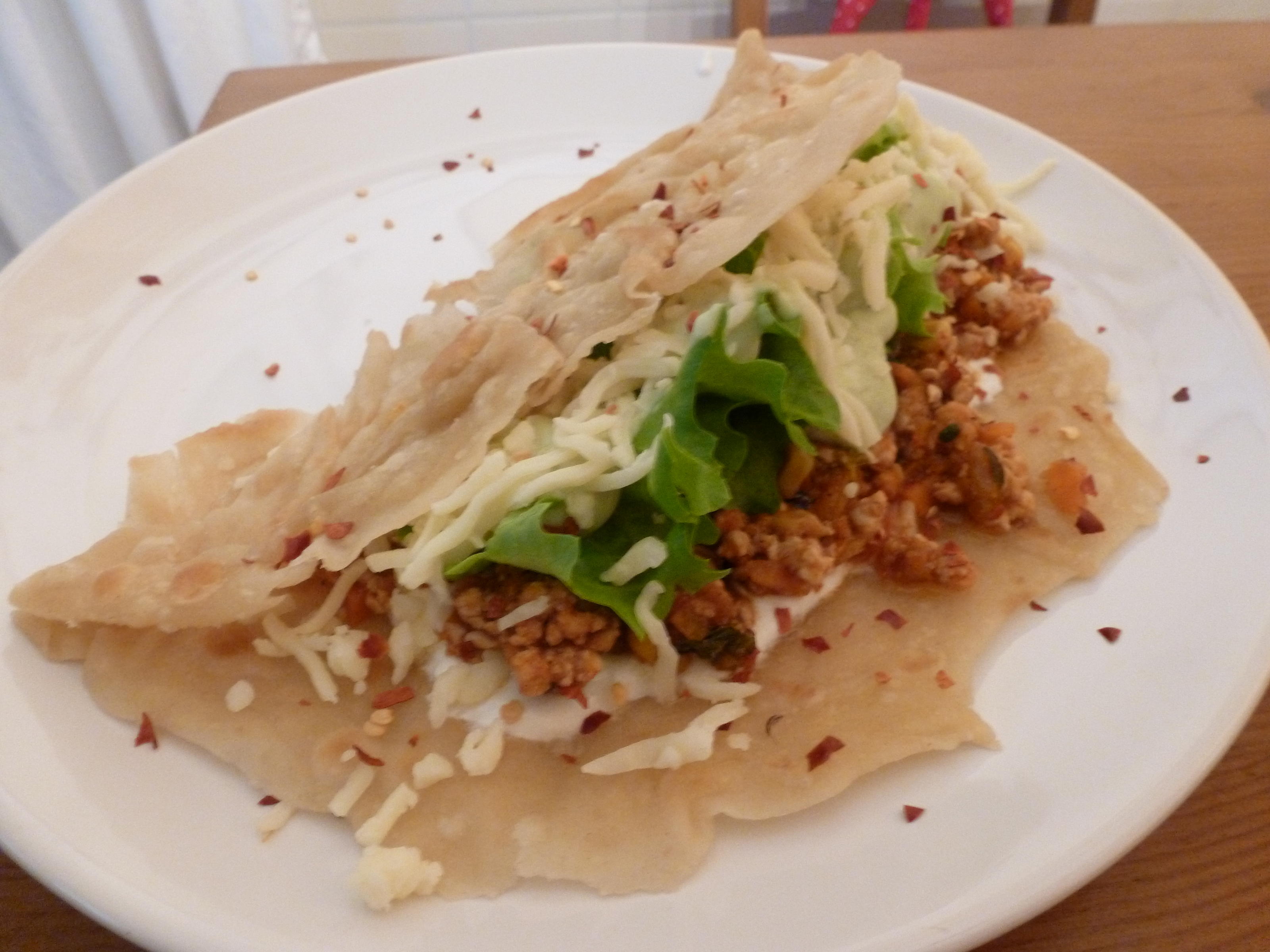 Bilder für Wrap-Fladen mit Puten-Chili-Hack - Rezept