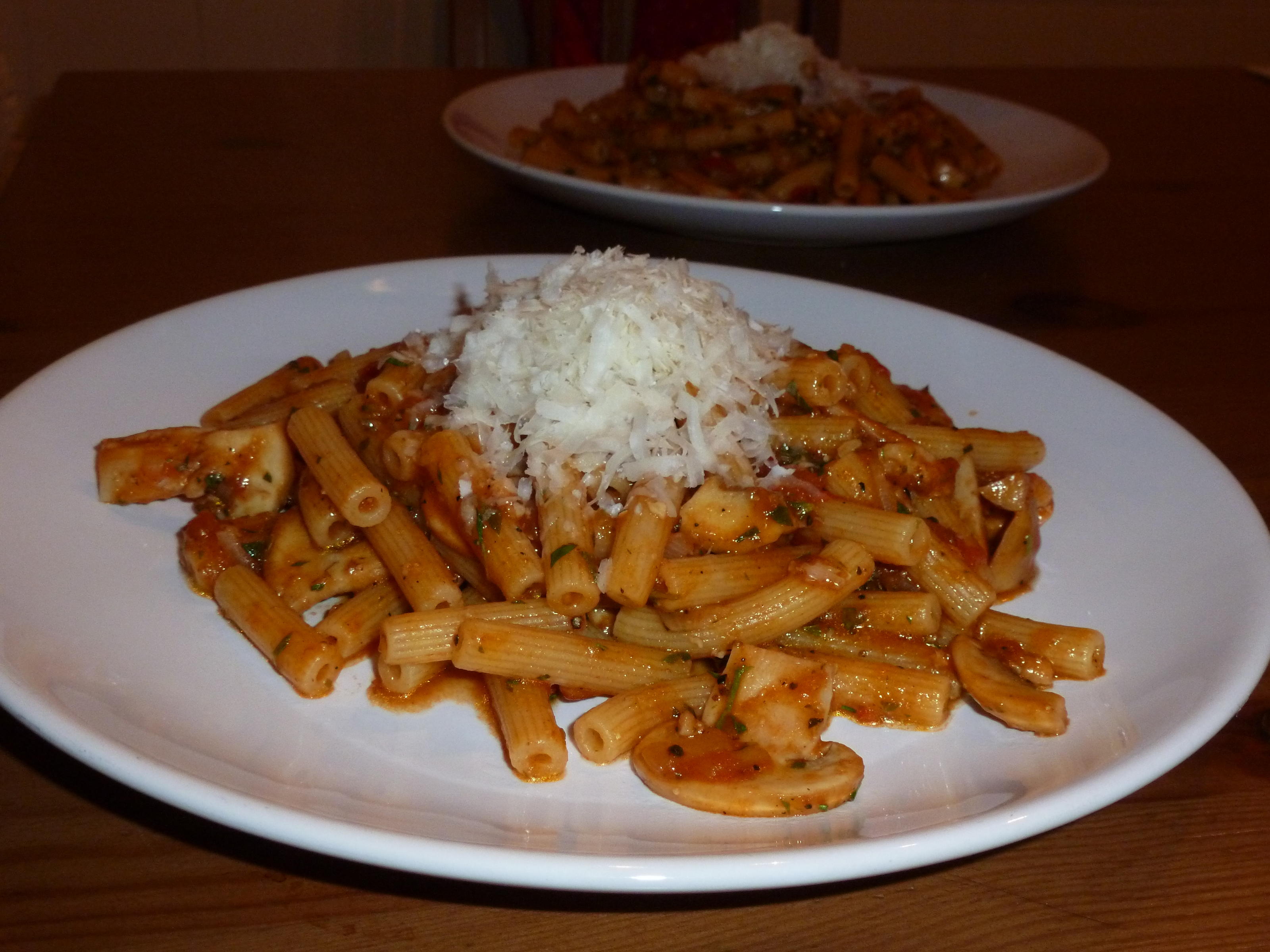 Bilder für Rigatoni - Fungi-aglio olio-Pomodoro-Arrabiata - Rezept