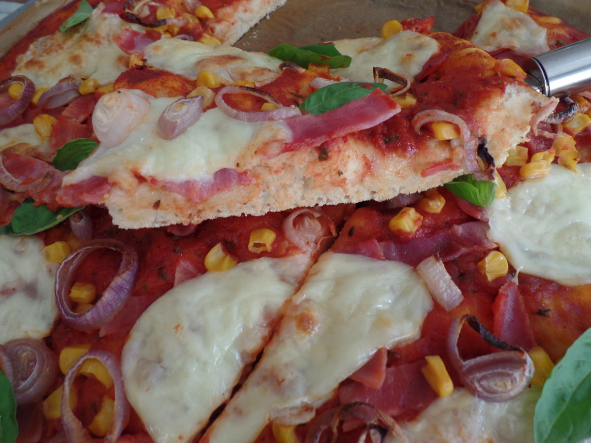 Pizza mit Schinken und Mais - Rezept - Bild Nr. 63