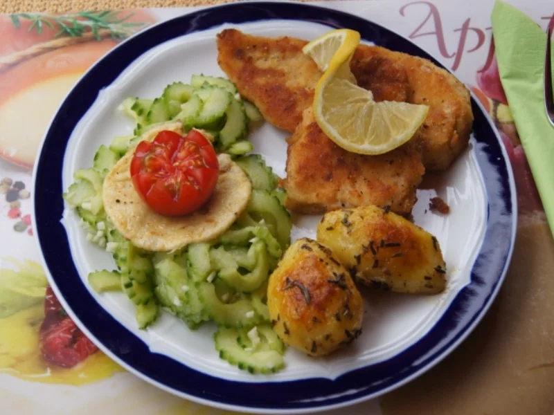 Rotbarsch-Filet mit Chinesischen-Gurkensalat und Rosmarin-Kartoffeln - Rezept - Bild Nr. 84