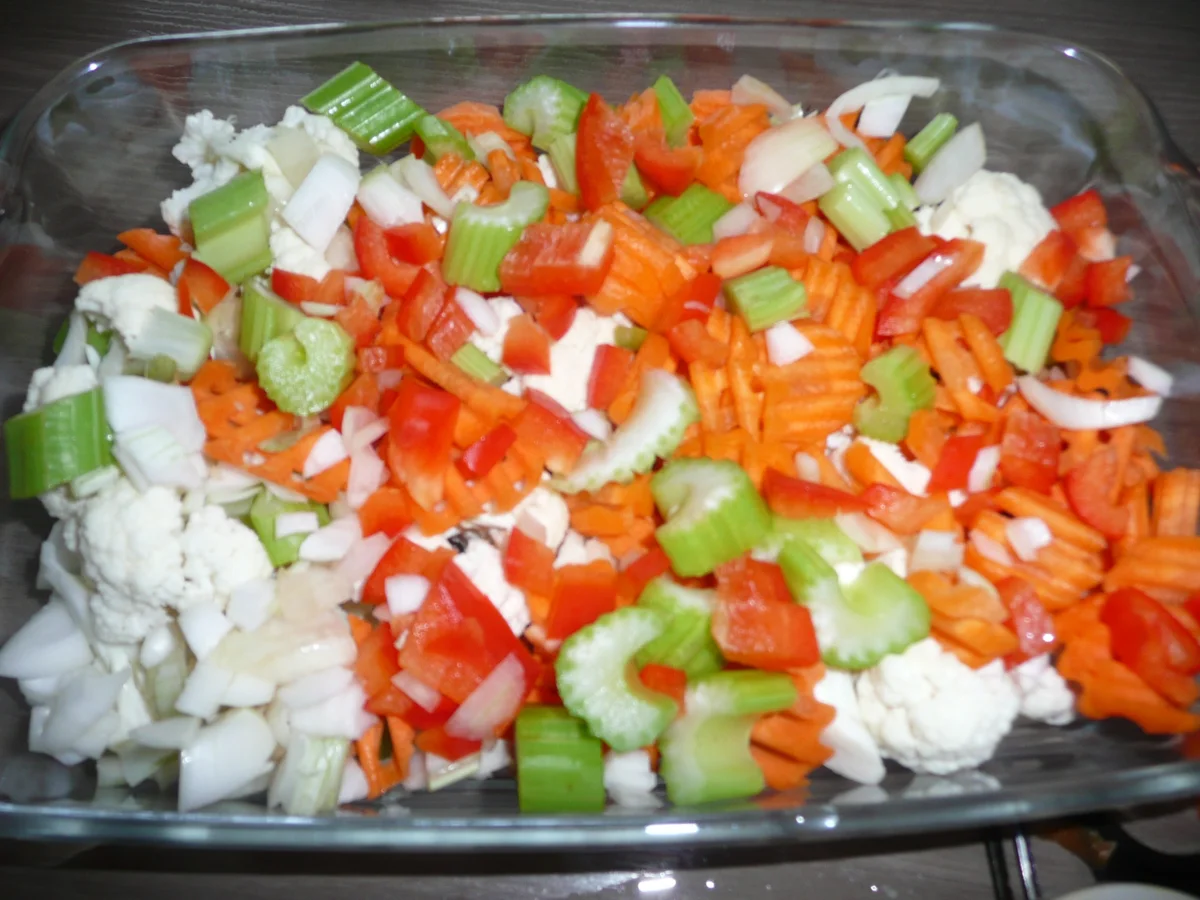 Vegetarisch : Gemüse - Gratin in Bechamel überbacken mit Käse. - Rezept - Bild Nr. 69