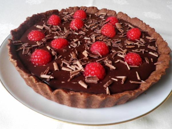 Mini Schokoladen Tarte mit Himbeeren - einfach - von Cookies