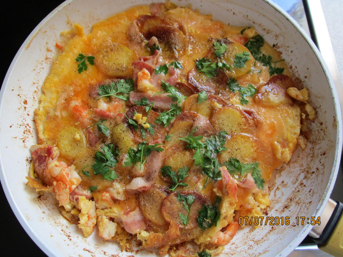 Omelett mit Kartoffeln und Garnelen - Rezept - Bild Nr. 110