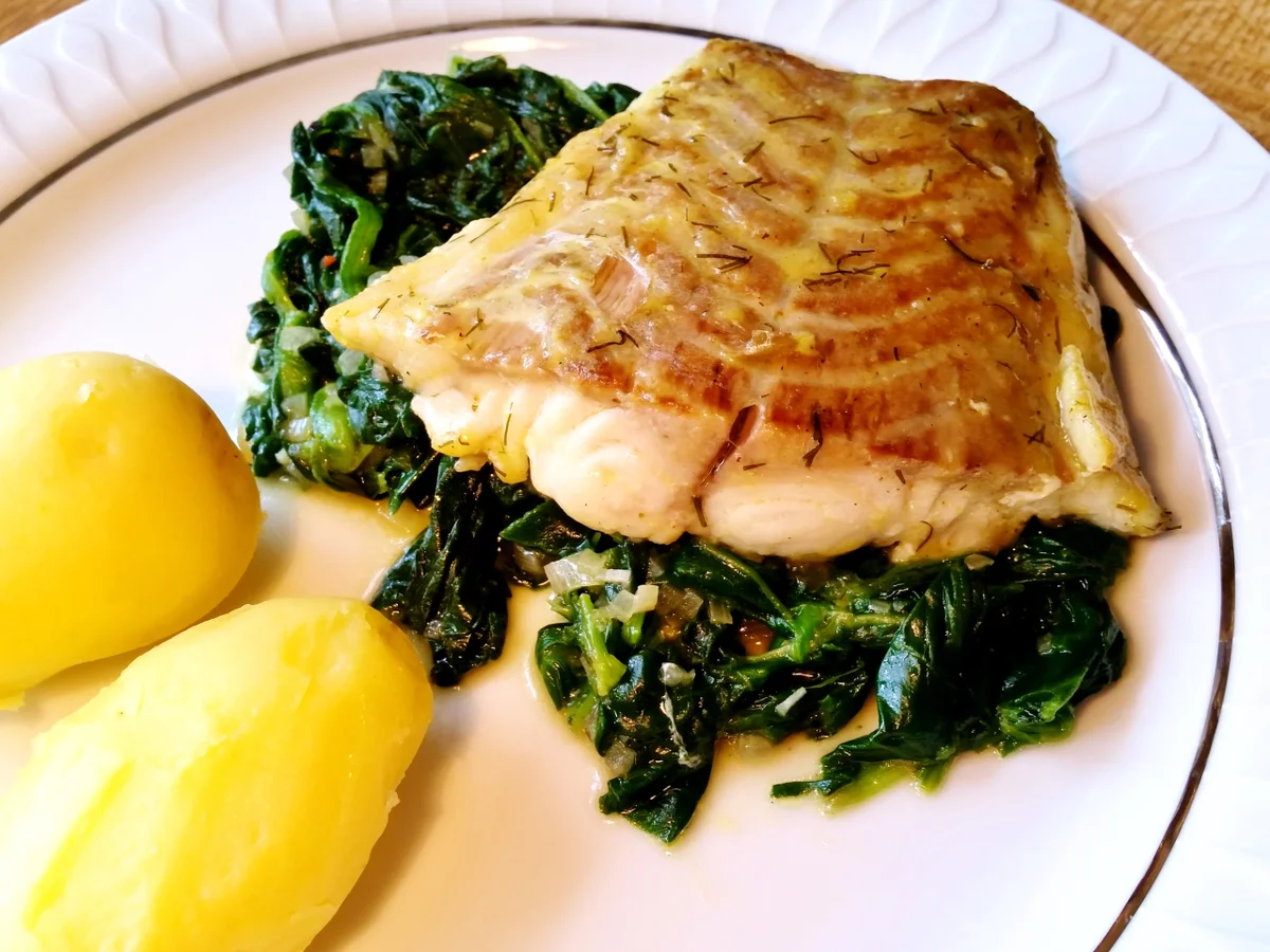 Seelachs auf Blattspinat - Rezept
