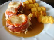 Gratinierte Schweinelende in Rahmsoße - Rezept