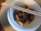 Wok- Bohnengemüse mit Schinken und Sojaflocken - Rezept