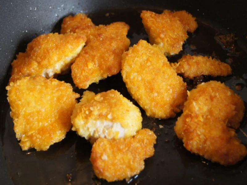 Hähnchen Chicken Chips mit karamellisierten Möhren - Rezept - Bild Nr. 5