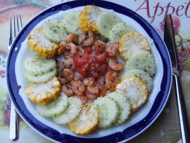 Rezept: Party Garnelen mit Zuckermais und Schlangengurke Bild Nr. 61 Party Garnelen mit Zuckermais und Schlangengurke - Rezept - Bild Nr. 61