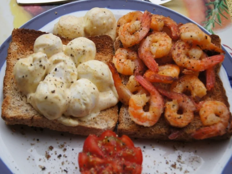 Curry-Wachteleier-Salat und Party-Crevetten - Rezept - Bild Nr. 72