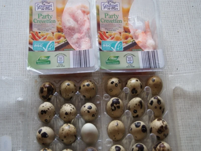 Curry-Wachteleier-Salat und Party-Crevetten - Rezept - Bild Nr. 73