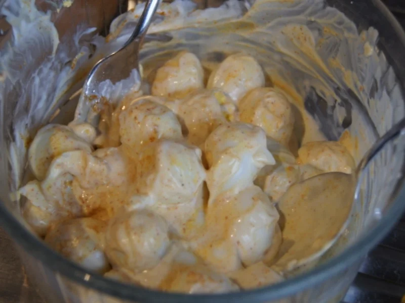 Curry-Wachteleier-Salat und Party-Crevetten - Rezept - Bild Nr. 75