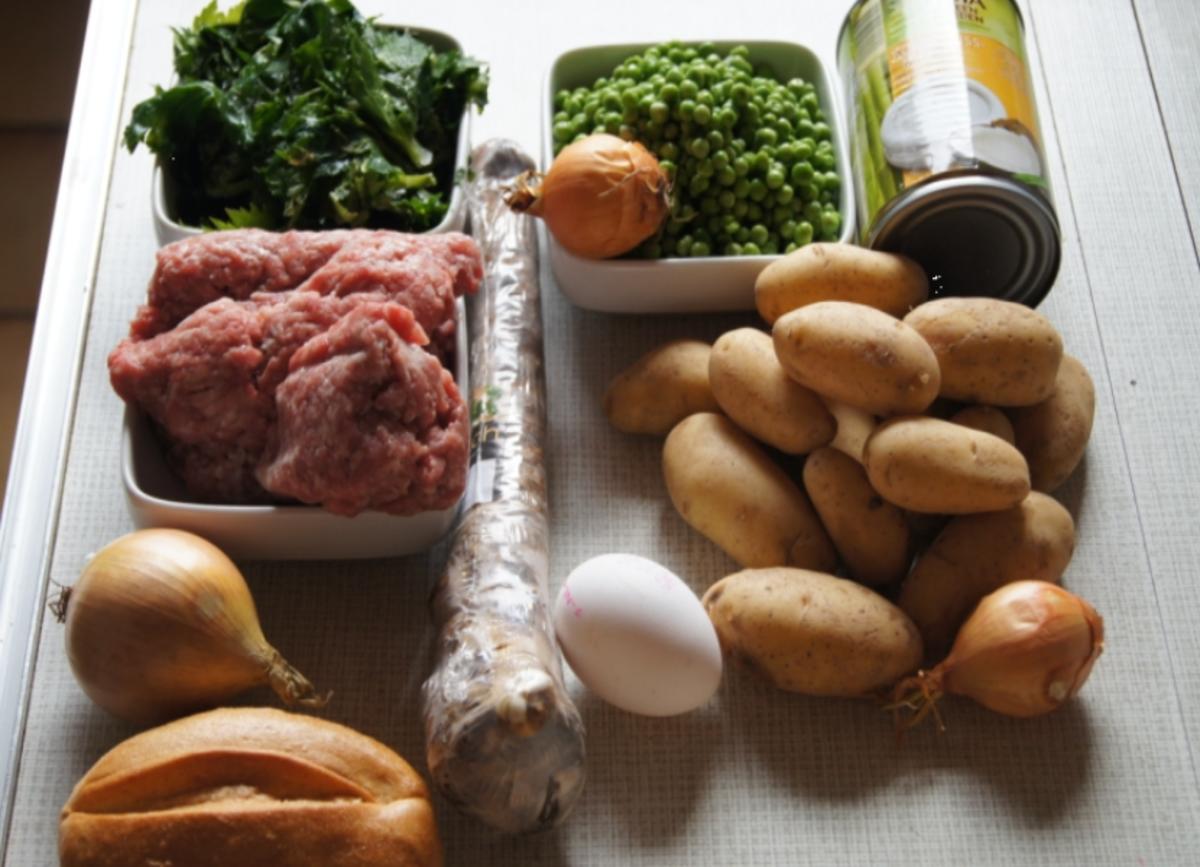 Pikante Fleischpflanzerl mit Kren, Schwäbischen Kartoffelsalat und Erbsenstampf - Rezept - Bild Nr. 77