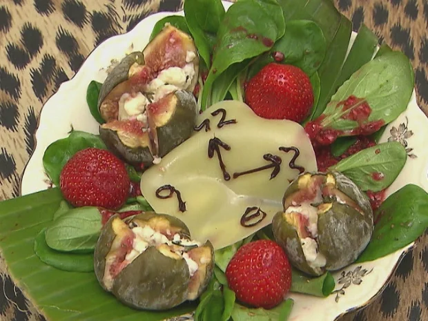 Rezept: Unendliche Zeit gepaart mit Früchten und Käse auf Salat (Belle la Donna) Unendliche Zeit gepaart mit Früchten und Käse auf Salat (Belle la Donna) - Rezept