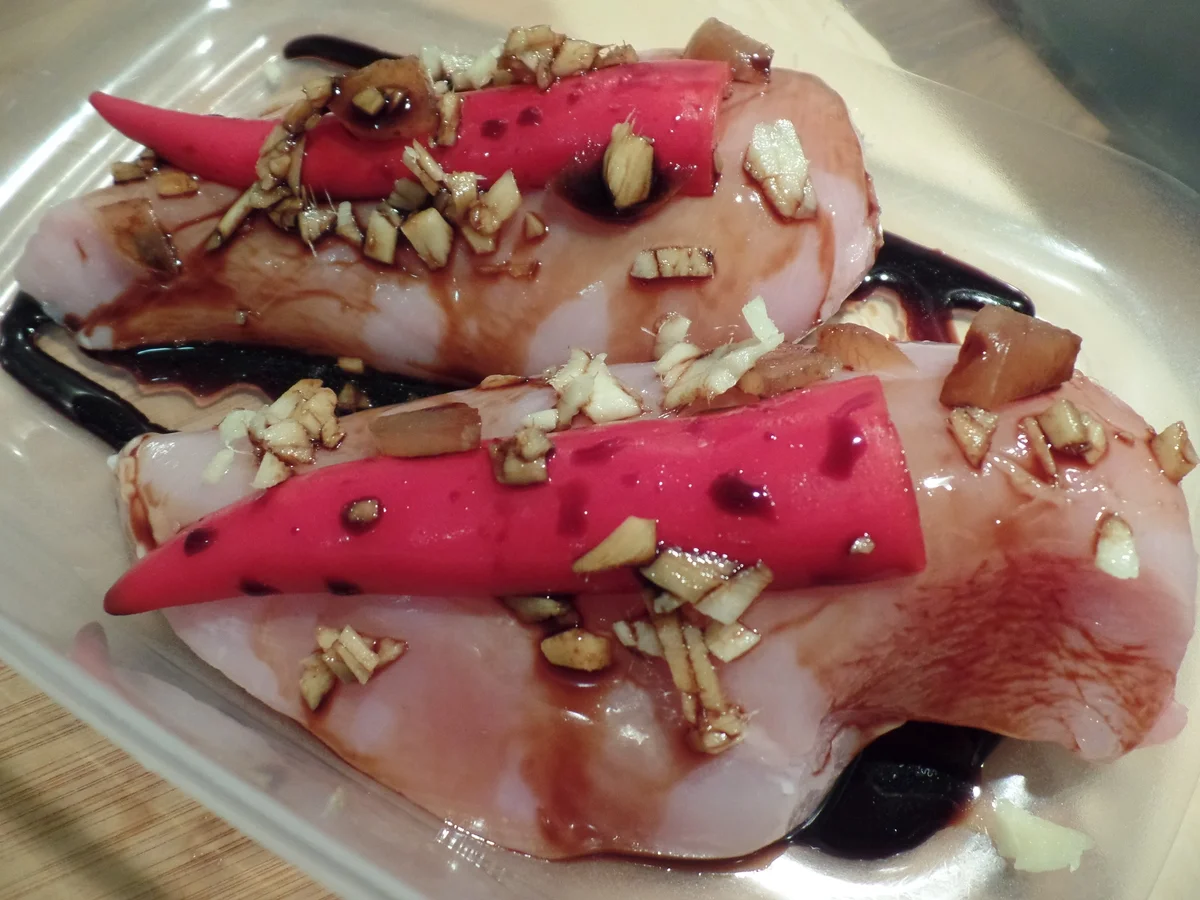 Rezept: Hähnchenbrust mit Erdnuss-Sauce und Reisnudelsalat Bild Nr. 154 Hähnchenbrust mit Erdnuss-Sauce und Reisnudelsalat - Rezept - Bild Nr. 154