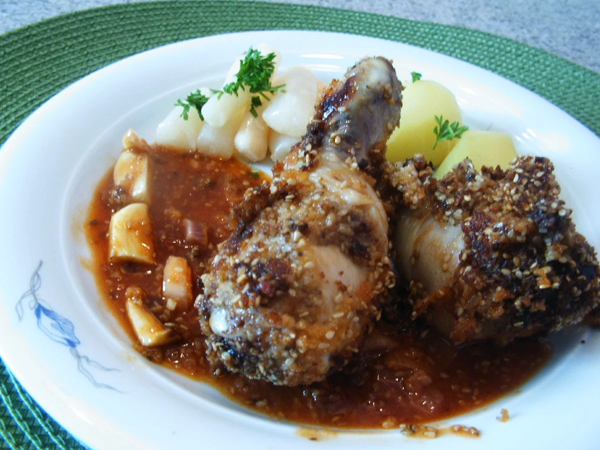 Hähnchenunterschenkel mit Sesampanade - Rezept - Bild Nr. 257