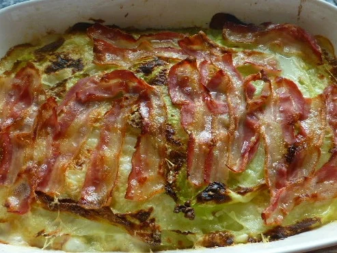 Rezept: Spitzkohlauflauf mit Kapern und Speck Bild Nr. 267 Spitzkohlauflauf mit Kapern und Speck - Rezept - Bild Nr. 267