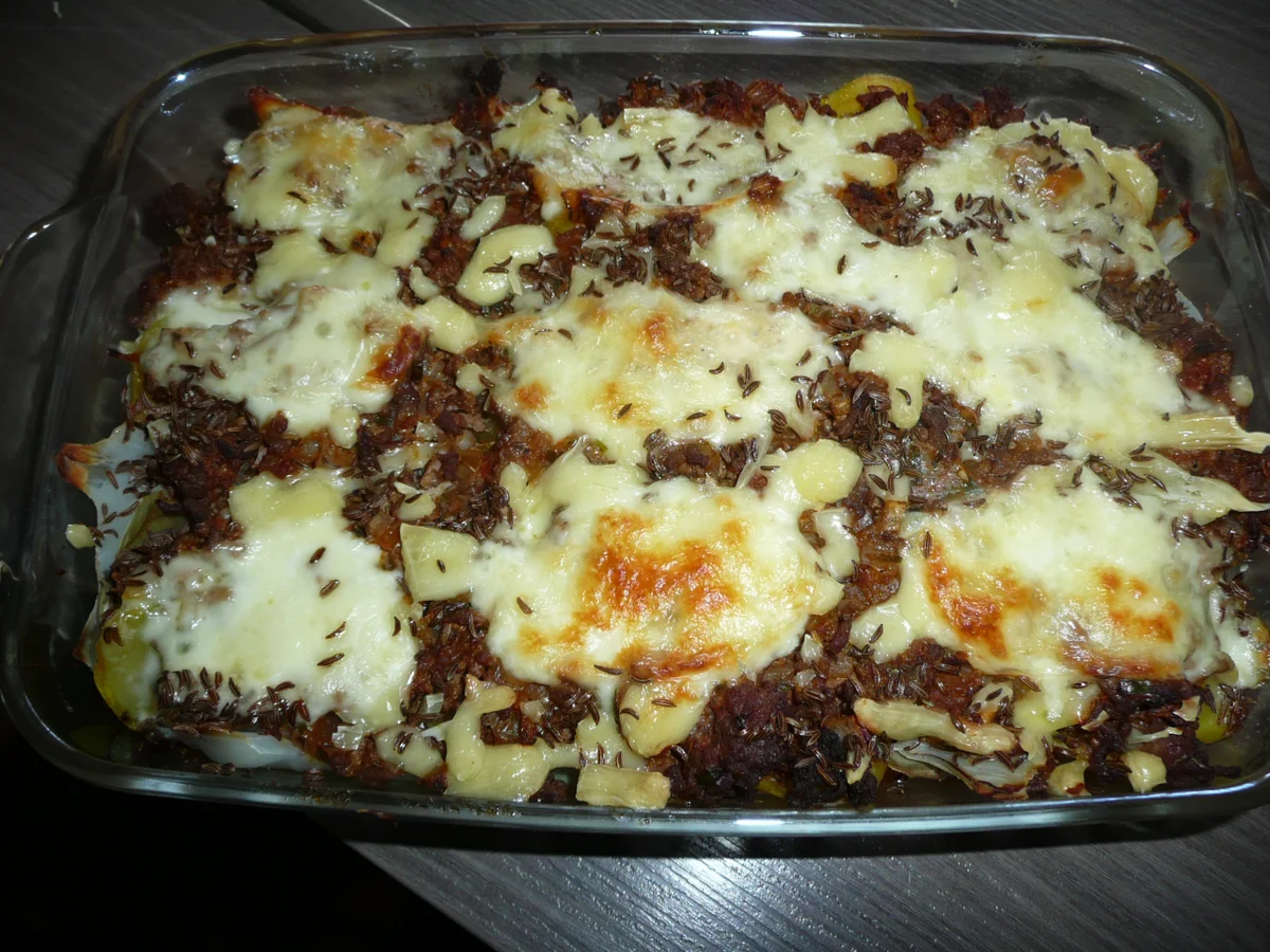 Rezept: Herbstzeit = Kohlzeit mit Hack + Kartoffel + Käse. Bild Nr. 262 Herbstzeit = Kohlzeit mit Hack + Kartoffel + Käse. - Rezept - Bild Nr. 262