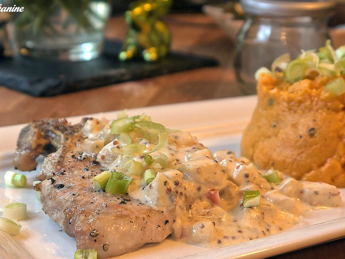 Schweinekotelett mit Apfel-Senf-Sauce - Rezept - Bild Nr. 266