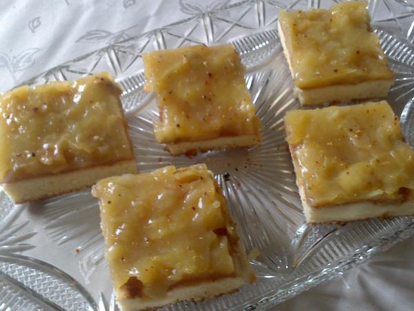 Apfelkuchen mit Puddingguss - einfach - 196 kcal/100g