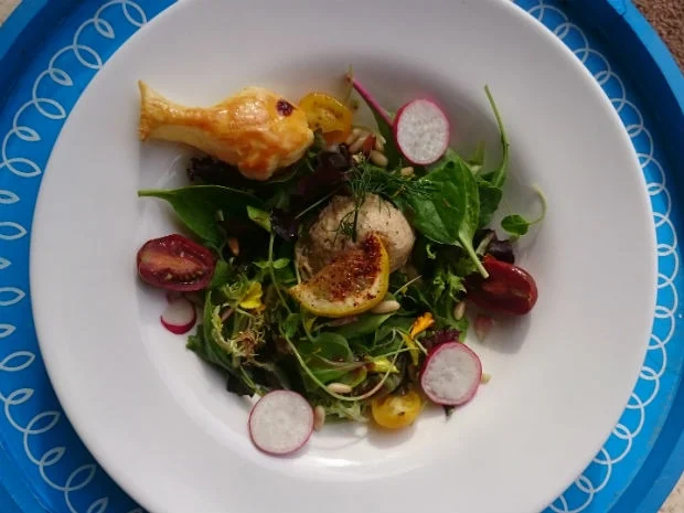 Lachsmousse auf buntem Blattsalat - Rezept