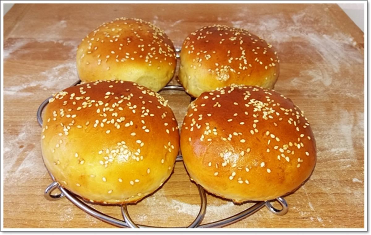 Hamburger Buns mit Sesam selber backen - Rezept - Bild Nr. 312