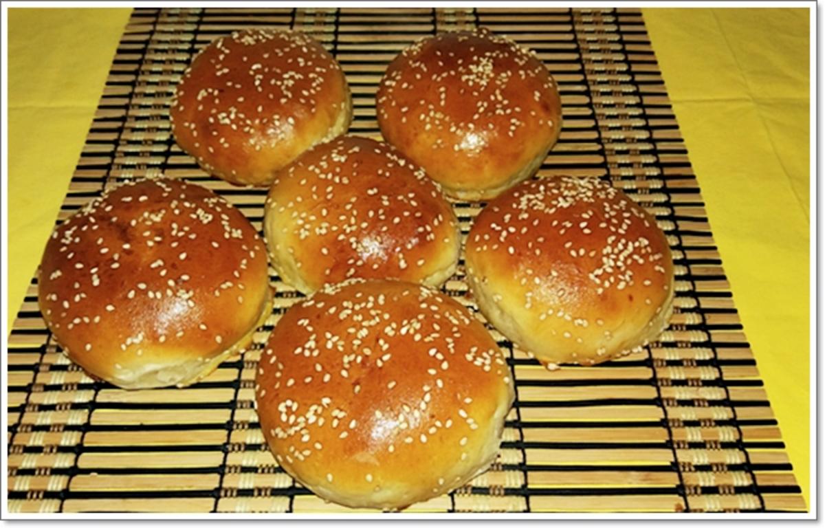 Hamburger Buns mit Sesam selber backen - Rezept - Bild Nr. 313