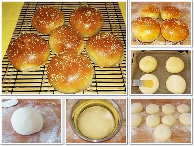 Hamburger Buns mit Sesam selber backen - Rezept - Bild Nr. 314