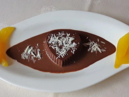 Schokoladen - Panna Cotta auf Kaffee - Schoko - Sahne - Soßenspiegel ... - Rezept - Bild Nr. 358