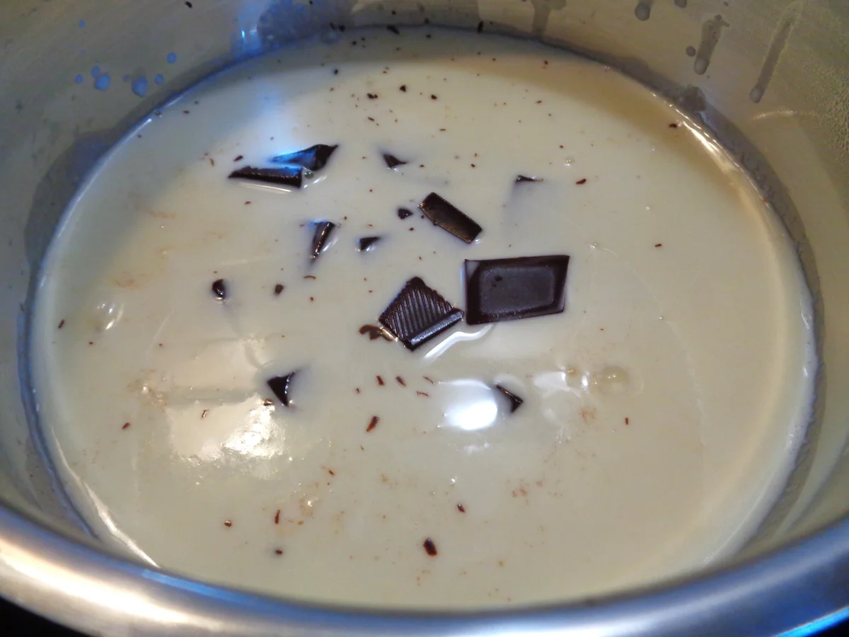 Schokoladen - Panna Cotta auf Kaffee - Schoko - Sahne - Soßenspiegel ... - Rezept - Bild Nr. 359