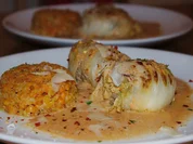 Chinakohl-Rouladen in Tomatensahne mit Linsotto - Rezept - Bild Nr. 365