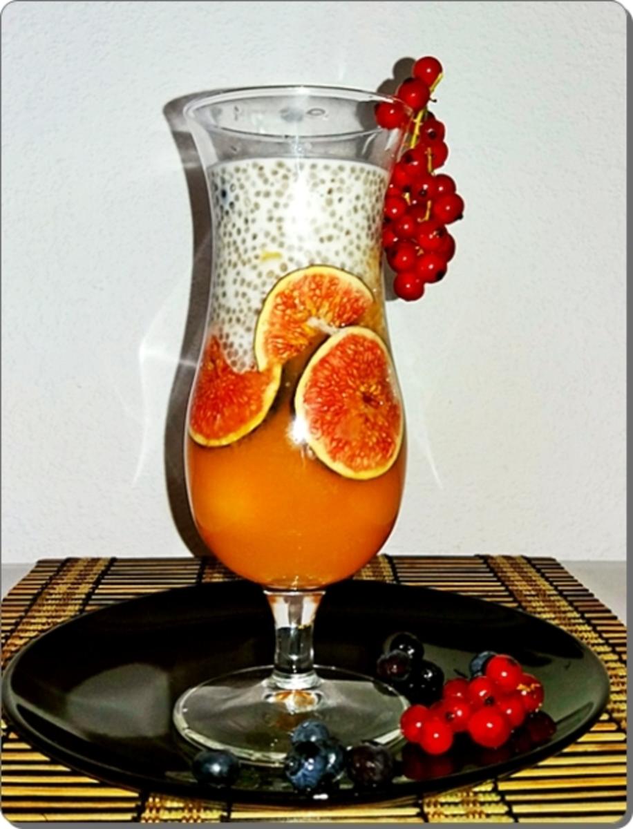 Chia- Cantaloupe Pudding/Jelly  mit Früchten verfeinert - Rezept - Bild Nr. 512