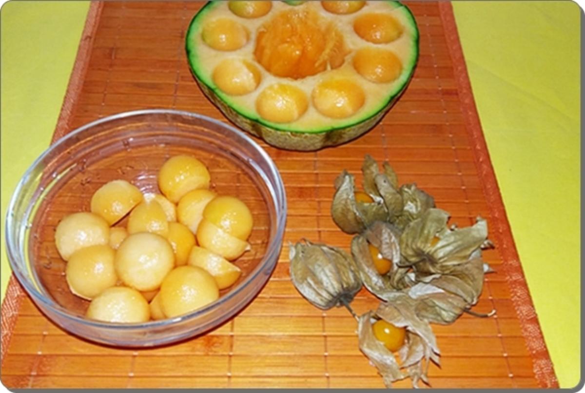 Chia- Cantaloupe Pudding/Jelly  mit Früchten verfeinert - Rezept - Bild Nr. 514