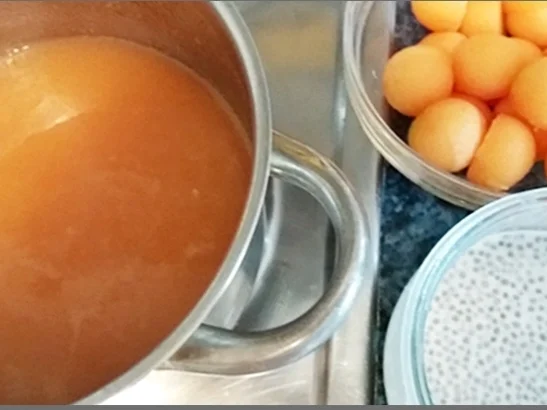 Chia- Cantaloupe Pudding/Jelly  mit Früchten verfeinert - Rezept - Bild Nr. 518