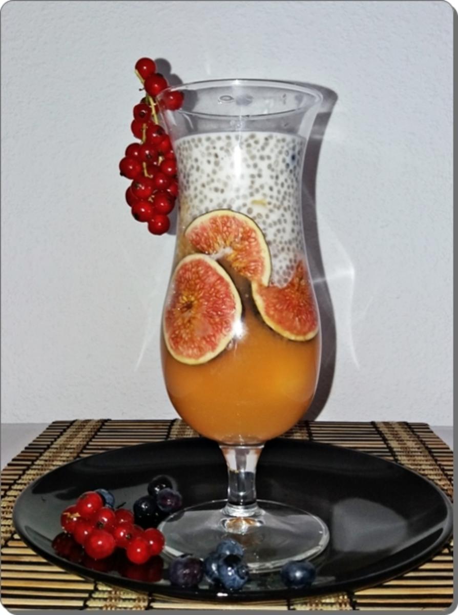 Chia- Cantaloupe Pudding/Jelly  mit Früchten verfeinert - Rezept - Bild Nr. 525
