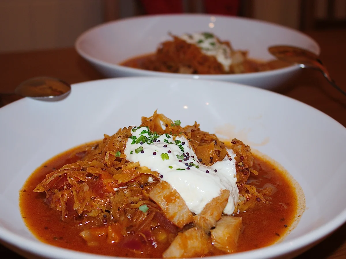 Rezept: Sauerkrauteintopf mit Seelachs Bild Nr. 528 Sauerkrauteintopf mit Seelachs - Rezept - Bild Nr. 528