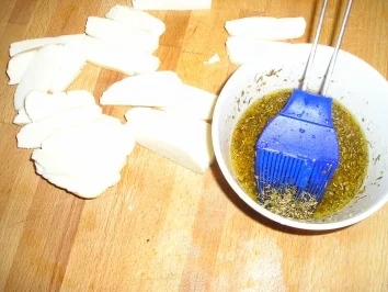 Vegetarisch/ Paprika mit Halloumikäse - Rezept