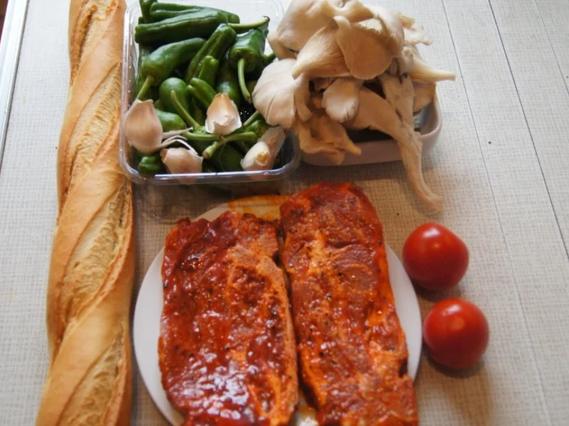 Grillkotelett –Arizona- mit Knoblauch-Pimentos und Austernpilzen - Rezept - Bild Nr. 552