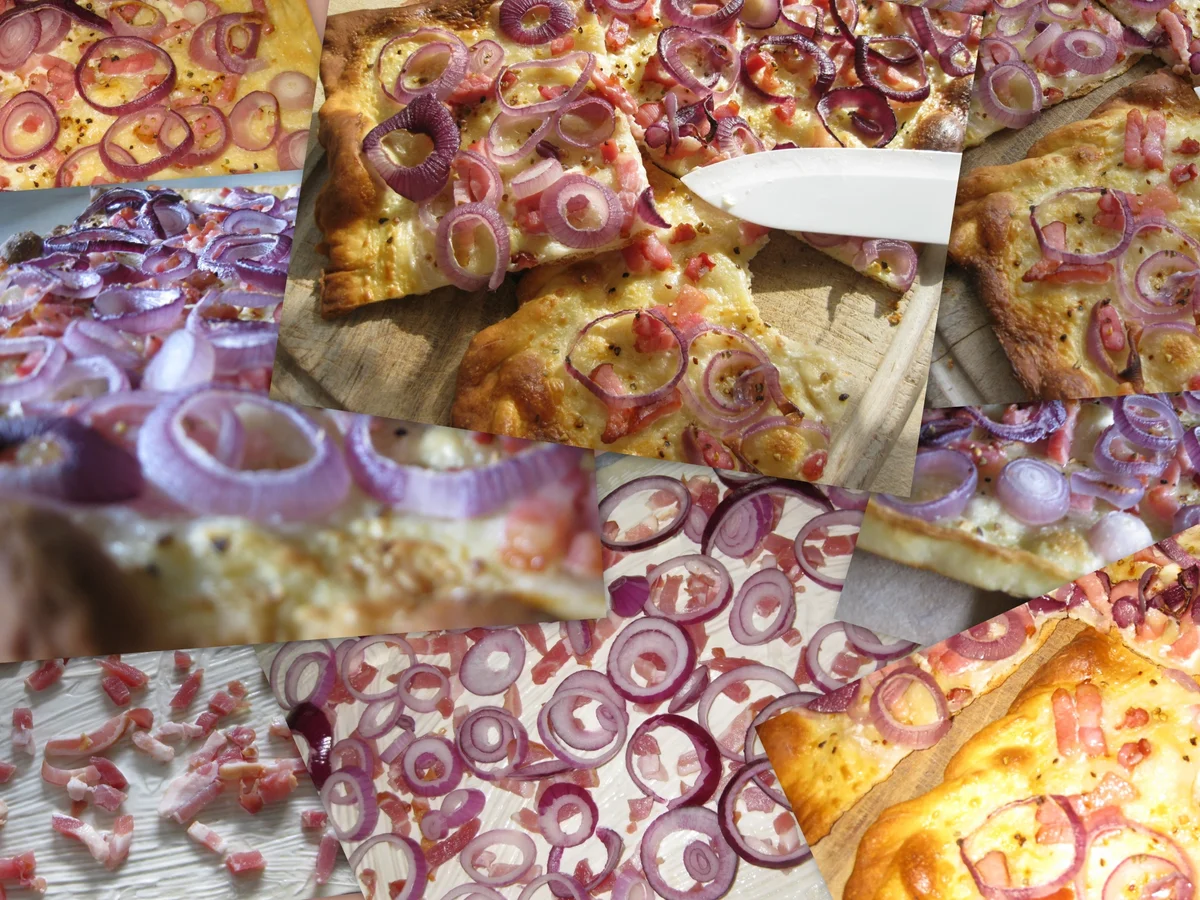 Flammkuchen mit Speck und Zwiebeln - Rezept - Bild Nr. 563
