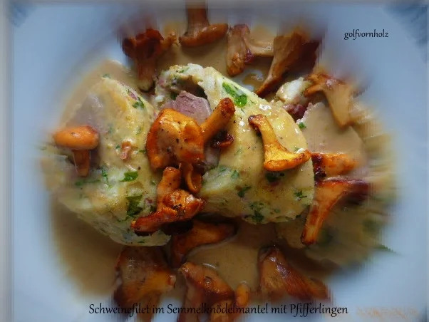 Schweinefilet im Semmelknödelmantel mit Pfifferlingen - Rezept - Bild Nr. 578