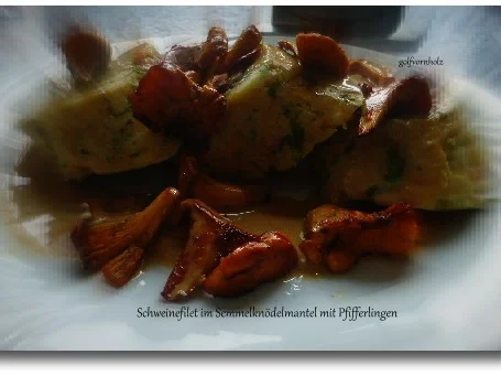 Schweinefilet im Semmelknödelmantel mit Pfifferlingen - Rezept - Bild Nr. 586