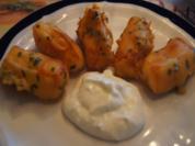 Frittierte Kürbisspalten im Schnittlauch-Bierteig mit Meerrettich-Dipp ! - Rezept - Bild Nr. 578