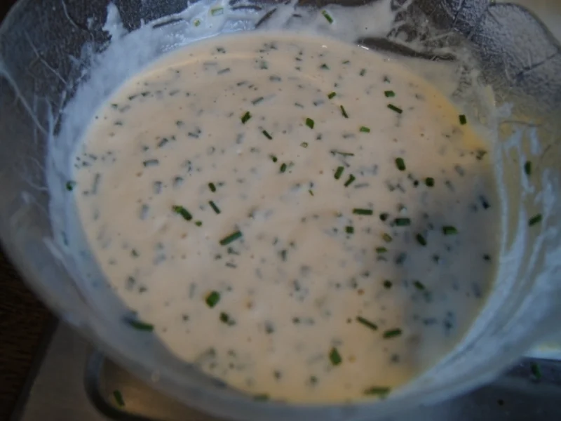 Frittierte Kürbisspalten im Schnittlauch-Bierteig mit Meerrettich-Dipp ! - Rezept - Bild Nr. 585