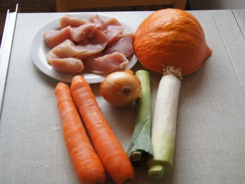 Hähnchenbrustfilet-Kürbis-Curry im Wok mit Reis - Rezept - Bild Nr. 580